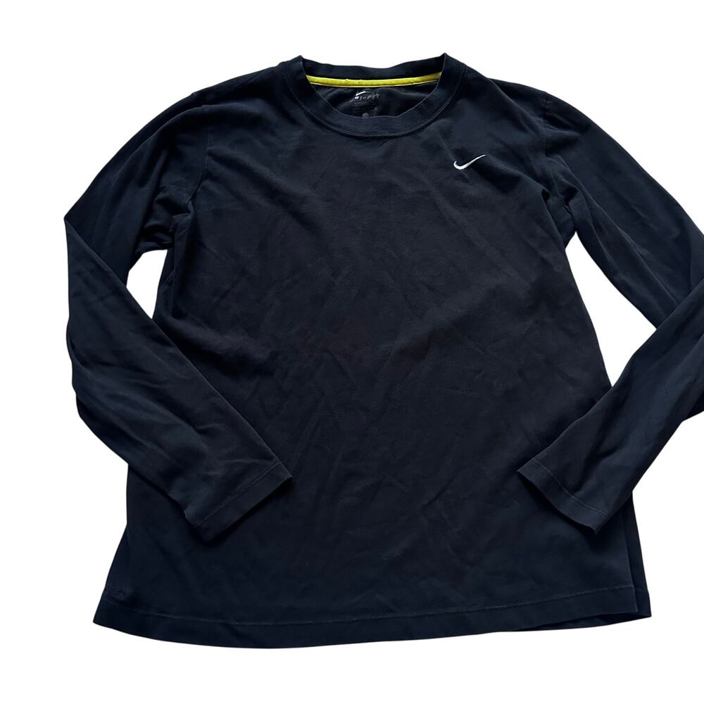 Nike Drifit Long Sleeve Black Athletic Top - Boys Large